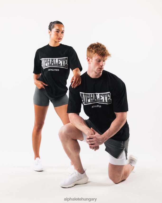 ruházat Alphalete egyetemi póló fekete egynemű 86B628218