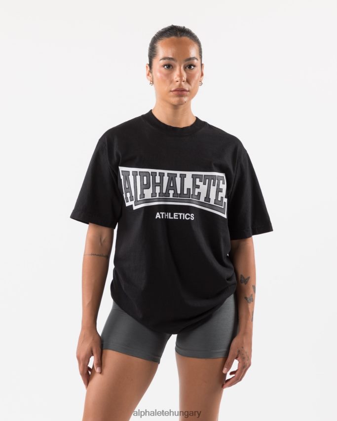 ruházat Alphalete egyetemi póló fekete egynemű 86B628218
