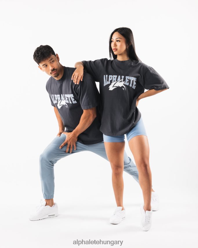 ruházat Alphalete farkasfej póló delfinkék egynemű 86B628232