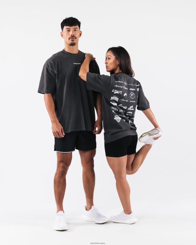 ruházat Alphalete örökség póló vintage fekete egynemű 86B628182