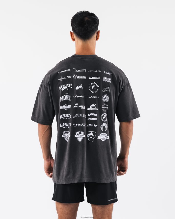 ruházat Alphalete örökség póló vintage fekete egynemű 86B628182