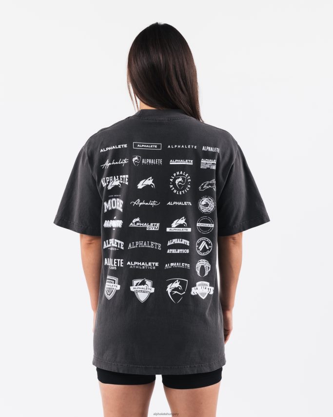 ruházat Alphalete örökség póló vintage fekete egynemű 86B628182