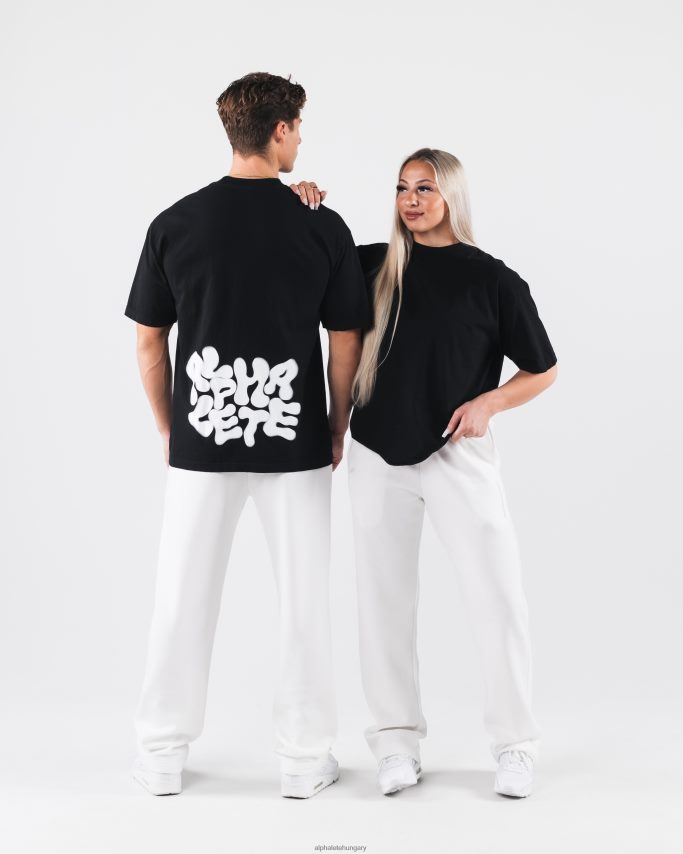 ruházat Alphalete radial blur póló fekete egynemű 86B628196