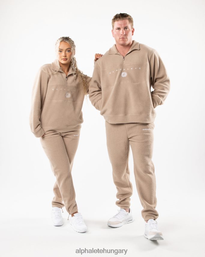 ruházat Alphalete királynegyed cipzár vászonbarna egynemű 86B628481