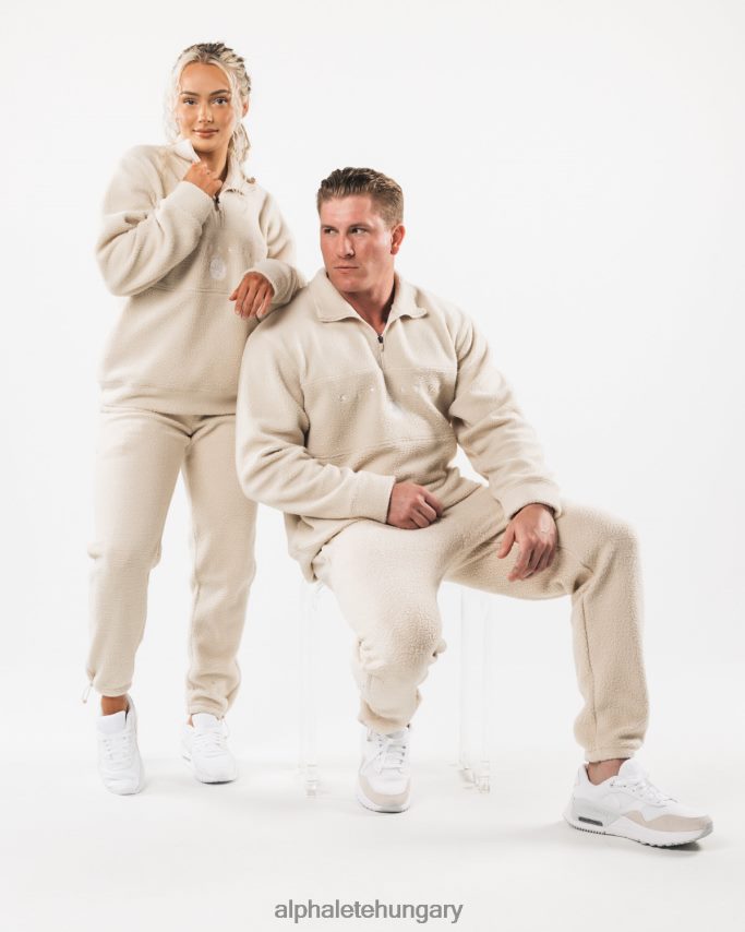 ruházat Alphalete királynegyed cipzár vanília barna egynemű 86B628479