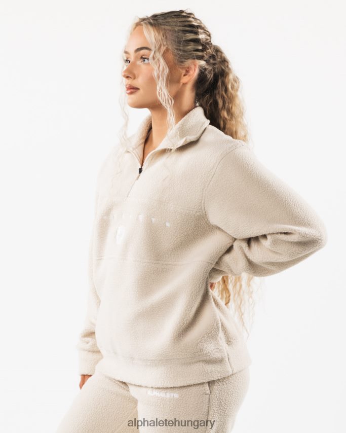 ruházat Alphalete királynegyed cipzár vanília barna egynemű 86B628479