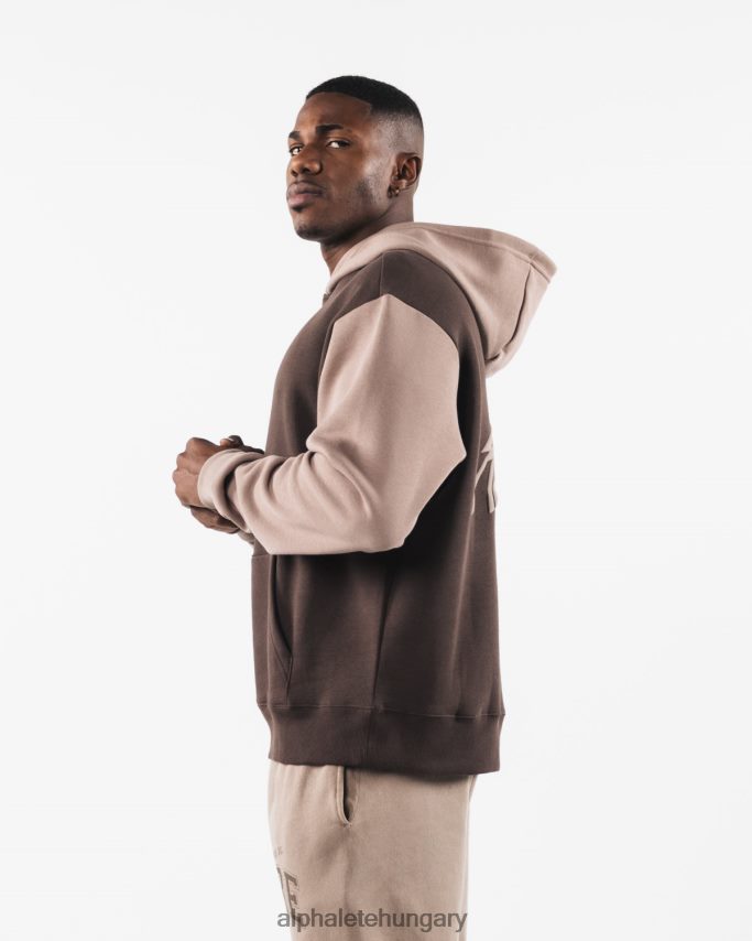 ruházat Alphalete stencil kapucnis pulcsi kasmírbarna egynemű 86B628271