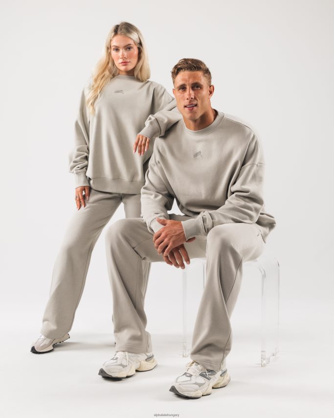 ruházat Alphalete származású legénynyakú borult szürke egynemű 86B628263