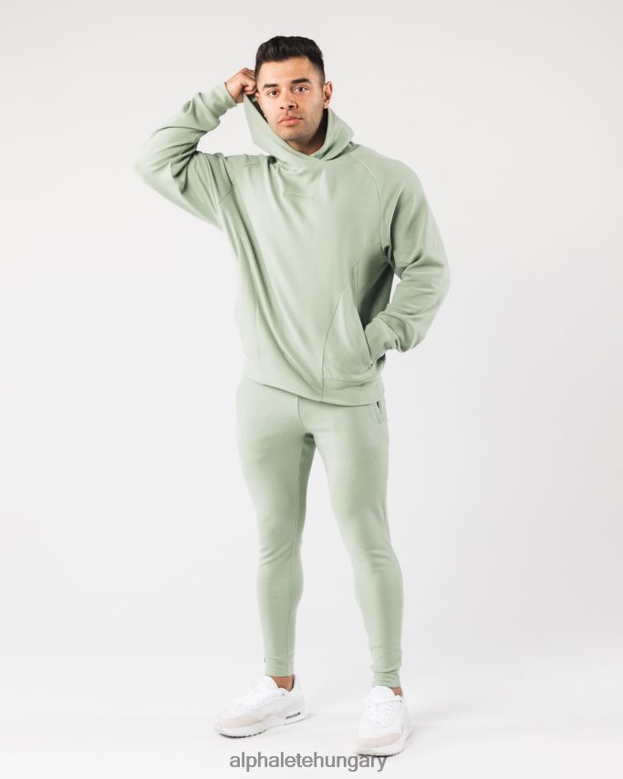 ruházat Alphalete Identity Pro kapucnis pulcsi zsályaszínű férfiak 86B628622