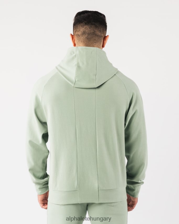 ruházat Alphalete Identity Pro kapucnis pulcsi zsályaszínű férfiak 86B628622