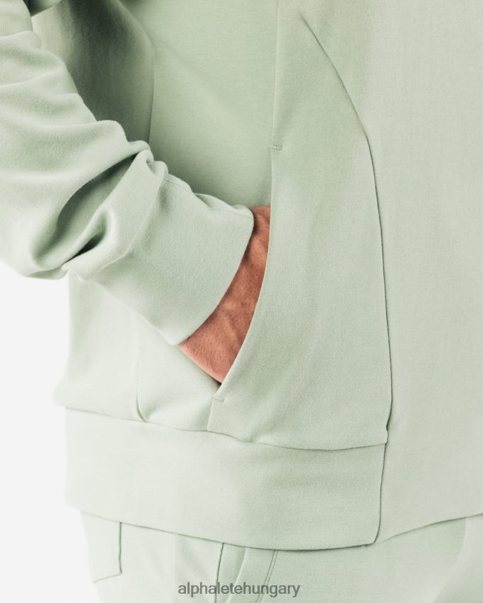 ruházat Alphalete Identity Pro kapucnis pulcsi zsályaszínű férfiak 86B628622