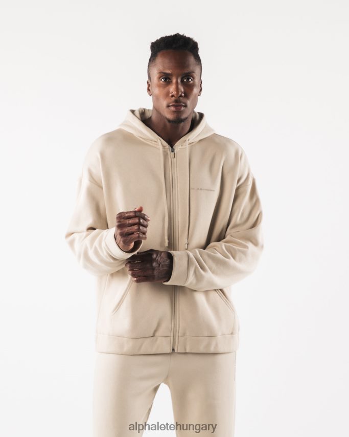 ruházat Alphalete eredetű teljes cipzáras kabát tengeri só barna férfiak 86B628610