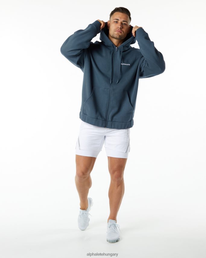 ruházat Alphalete klasszikus teljes cipzáras kabát bálna kék férfiak 86B628644