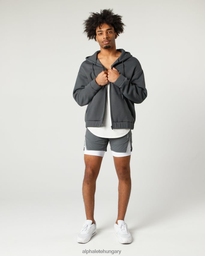 ruházat Alphalete klasszikus teljes cipzáras kabát füstszürke férfiak 86B628638