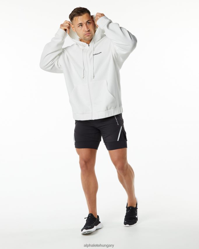 ruházat Alphalete klasszikus teljes cipzáras kabát fehér férfiak 86B628641