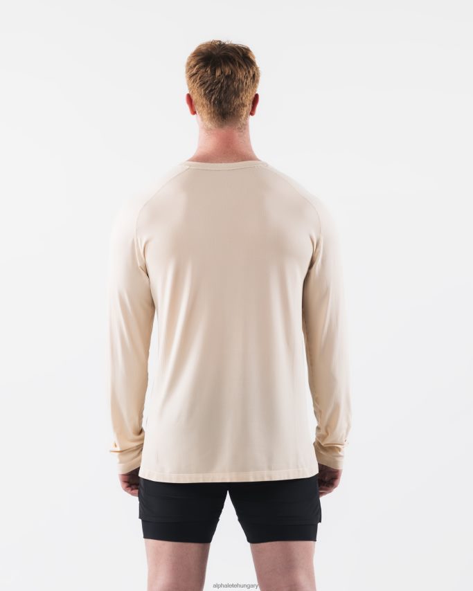ruházat Alphalete aa airtech ls póló bézs barna férfiak 86B628511