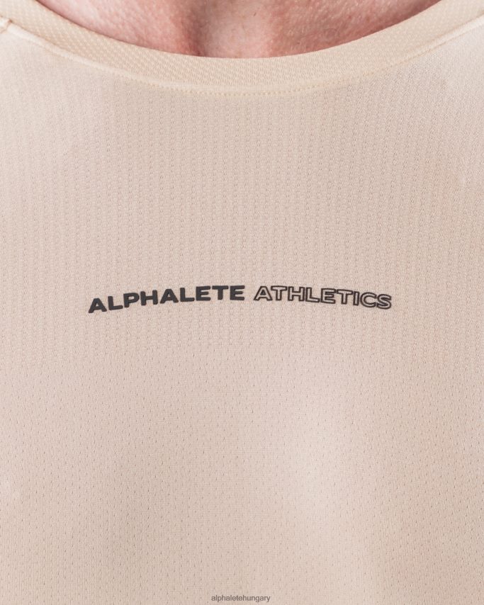 ruházat Alphalete aa airtech ls póló bézs barna férfiak 86B628511