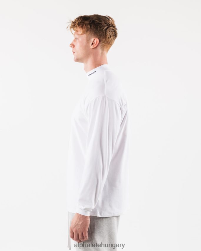 ruházat Alphalete szálcsiszolt mag gúnynyak ls fehér férfiak 86B628538