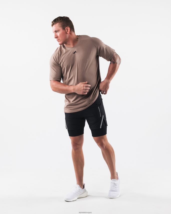 ruházat Alphalete farkasfej airtech póló krémes bézs barna férfiak 86B628516