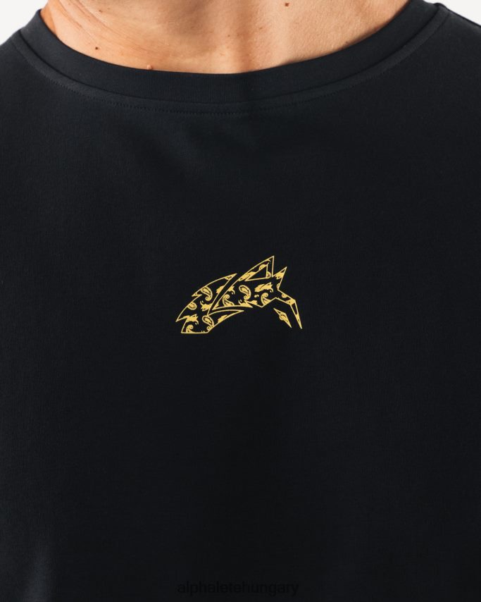 ruházat Alphalete farkasfej paisley mintás póló fekete férfiak 86B628531
