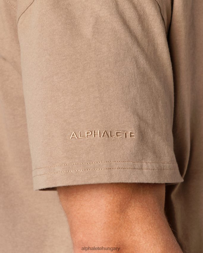 ruházat Alphalete nehéz pamut magú póló chai barna férfiak 86B628548