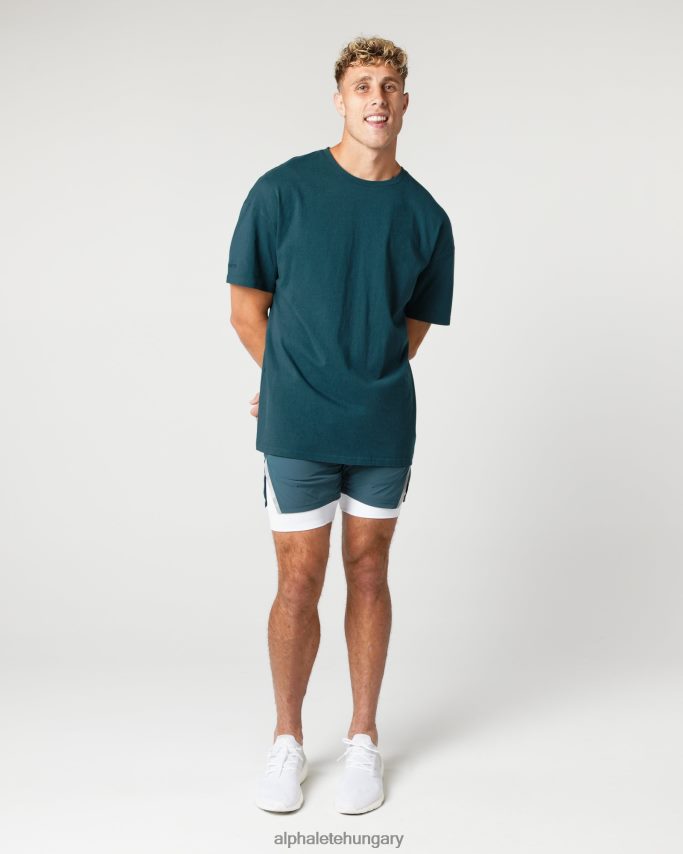 ruházat Alphalete nehéz pamut magú póló éjkék férfiak 86B628549