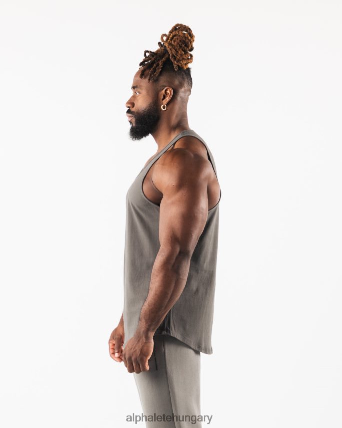 ruházat Alphalete farkasfej tank ónbarna férfiak 86B628568