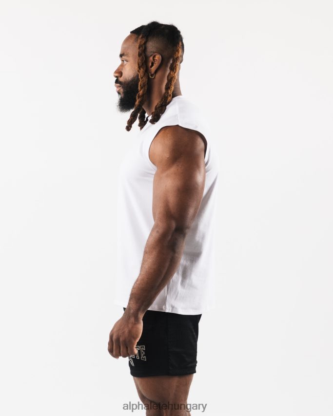 ruházat Alphalete szálcsiszolt farkasfej izomtartály fehér férfiak 86B628583
