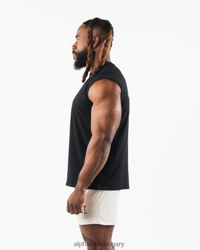 ruházat Alphalete szálcsiszolt farkasfej izomtartály fekete férfiak 86B628587
