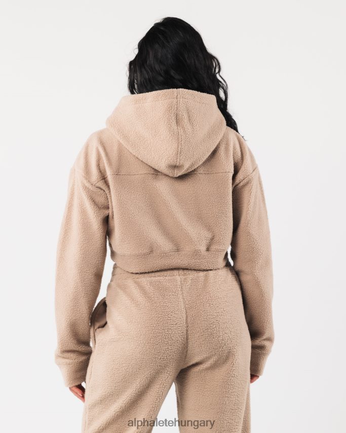 ruházat Alphalete king crop kapucnis pulcsi vászonbarna nők 86B628274