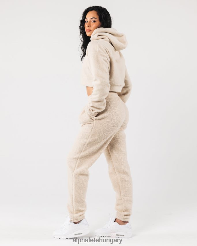 ruházat Alphalete king crop kapucnis pulcsi vanília barna nők 86B628273