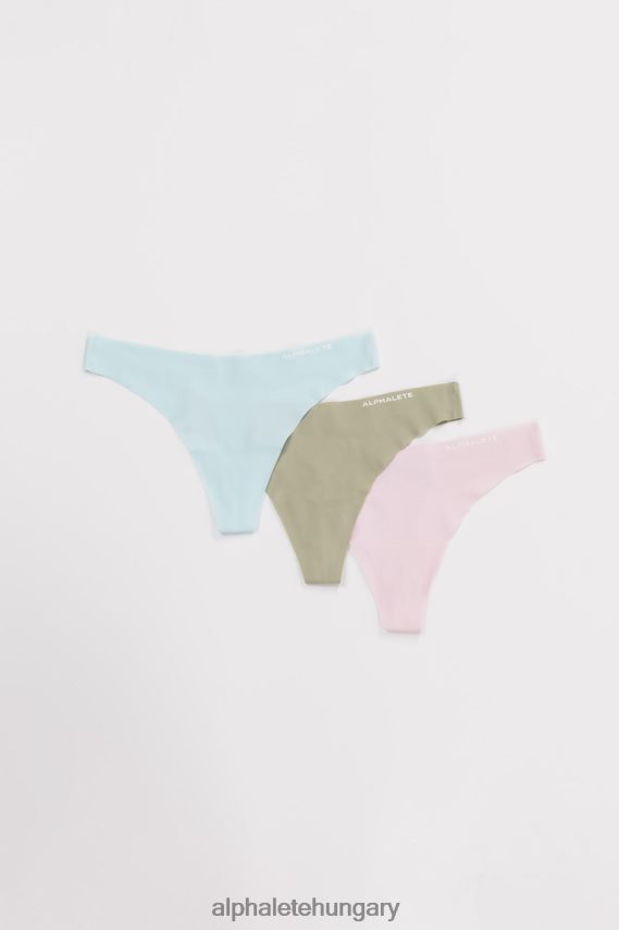 ruházat Alphalete varrat nélküli tanga 3pk púderkék/levélzöld/pasztell rózsaszín nők 86B628464