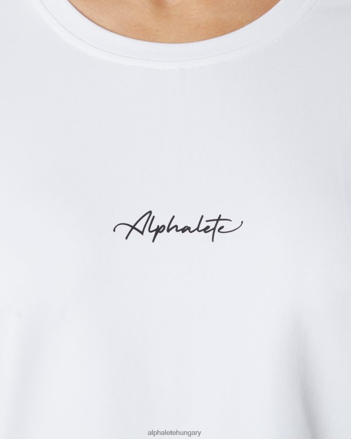 ruházat Alphalete aláírás túlméretezett póló fehér fekete nők 86B628233