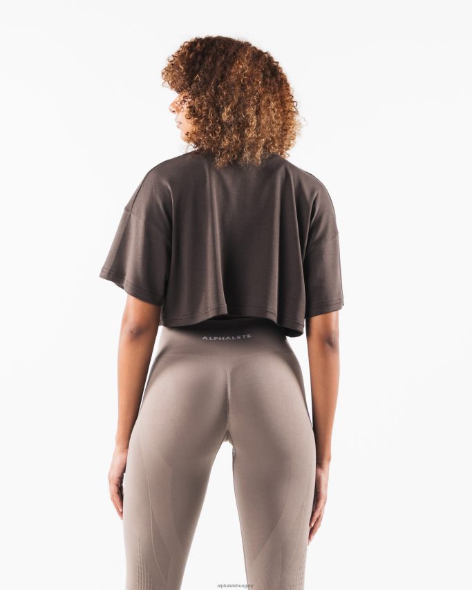 ruházat Alphalete köztársaság termés póló török ​​kávébarna nők 86B628200
