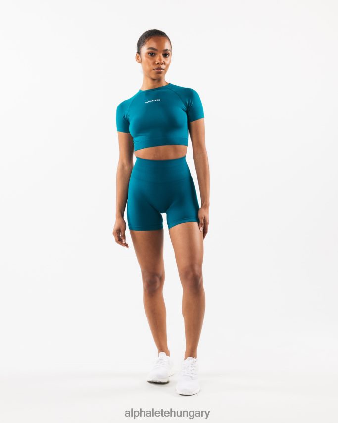 ruházat Alphalete ss crop felerősítése galaktikus óceán kék nők 86B628223