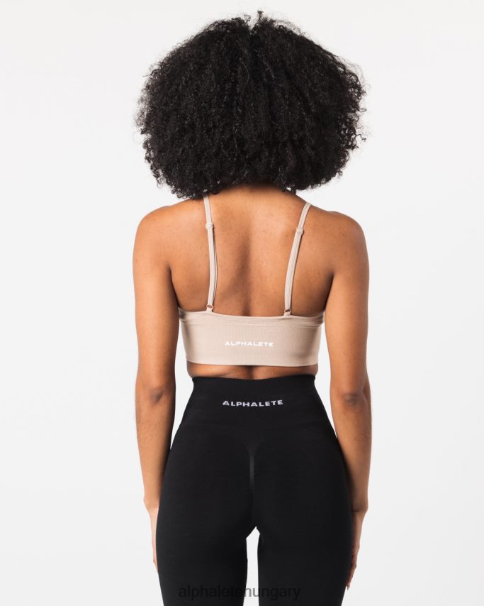 ruházat Alphalete varrat nélküli bordás melltartó vászonbarna nők 86B62869